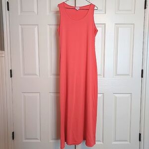 LuLaRoe Sleeveless Coral Pink Maxi Dress Size XL
